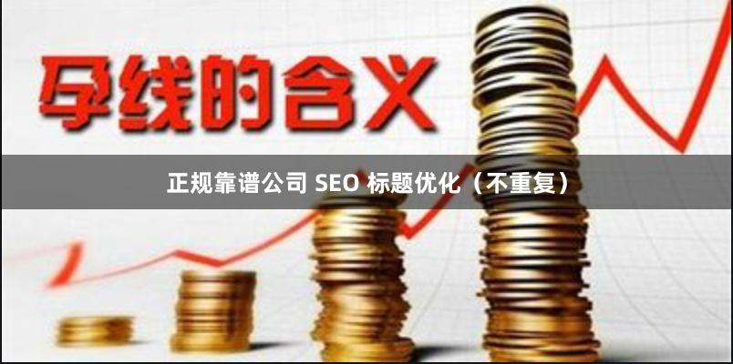 正规靠谱公司 SEO 标题优化（不重复）